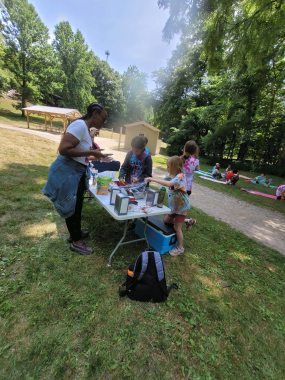 Andrea Durham demonstrates nutrition.