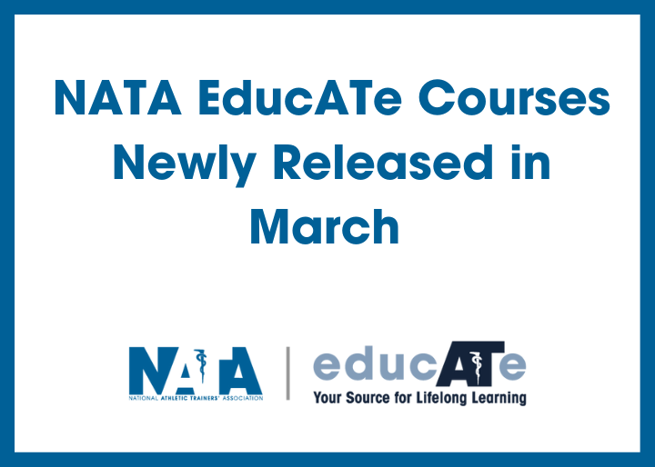 NATA EducATe Courses Newly Released in March;  NATA logo, educate logo